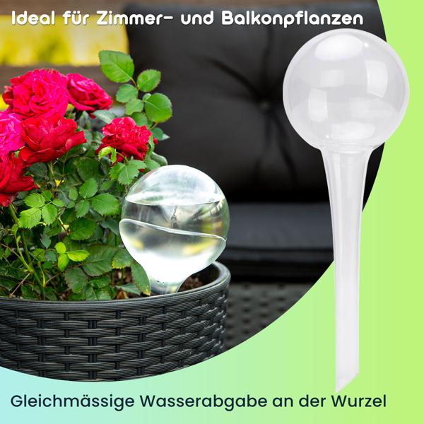 4er-Set Wassersparende Pflanzen Bewässerungskugeln aus Glas, Ø 6 x H 15 cm, Giesskugeln transparent, ideal für Zuhause, Büro und Ferien
