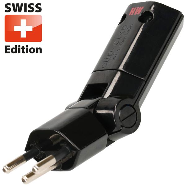 Adaptateur de Prise Murale Pivotant et Pliable Type 12 Noir - Angle 180° Vertical / 130° Horizontal - 250V 10A - Flexible & Réutilisable