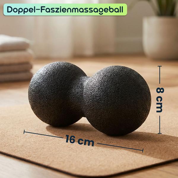 2er-Set Duo-Faszienmassage-Bälle für punktuelle Rückenmassage - Gezielte Verspannungslösung-Faszientraining-Muskellockerung - Ø 8 & 12 cm