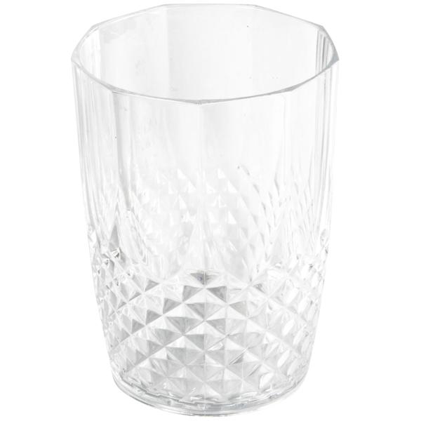 Plastic water glasses with crystal effect - set of 6, 400ml - shatterproof, stylish & reusable - ideal for garden, camping & parties