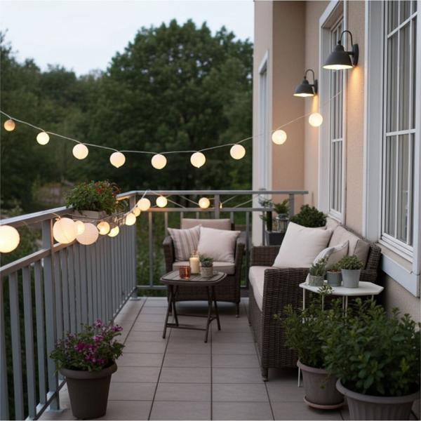 Fata decorativa con lanterne bianche, 20 LED, IP44 - Crea un‘atmosfera accogliente in giardino o sul patio e balcone