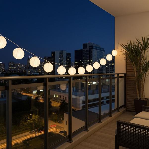 Fata decorativa con lanterne bianche, 20 LED, IP44 - Crea un‘atmosfera accogliente in giardino o sul patio e balcone