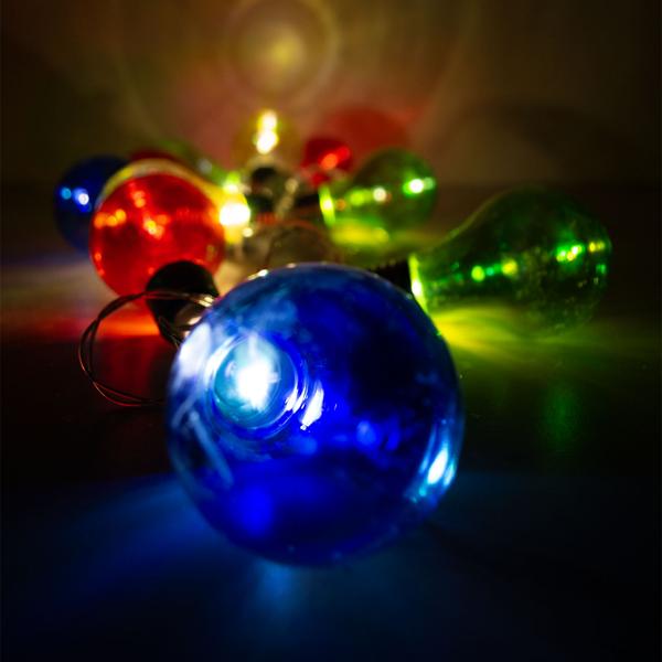 2er-Set Lichterkette mit 10 bunten Lampen, Batteriebetrieb