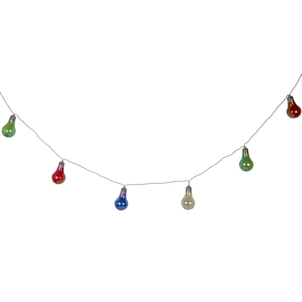 2er-Set Lichterkette mit 10 bunten Lampen, Batteriebetrieb