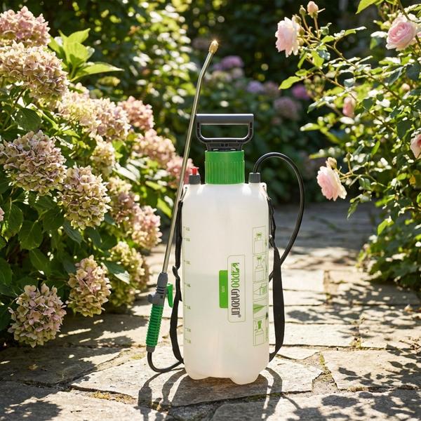 Irroratore a pressione 8L con testata in ottone – Distribuzione uniforme di fertilizzanti / prodotti fitosanitari – Robusto ottone / acciaio inox / plastica – Con tracolla – Ideale per giardino e cura delle piante