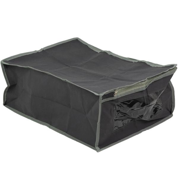 set of 2 underbed drawers with viewing window & handle, 50 x 38 x 20cm, gray