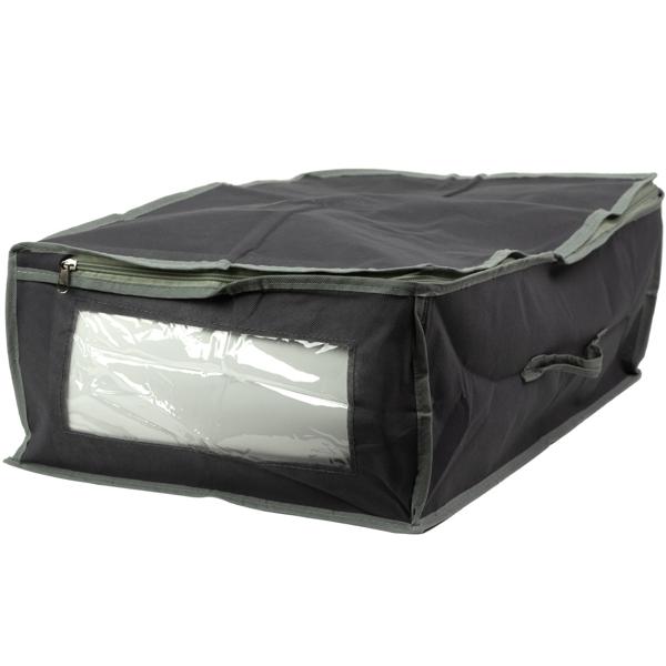 set of 2 underbed drawers with viewing window & handle, 50 x 38 x 20cm, gray