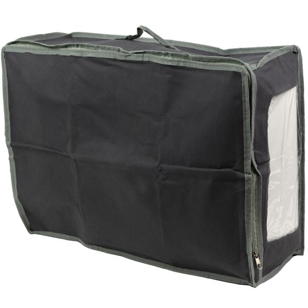 set of 2 underbed drawers with viewing window & handle, 50 x 38 x 20cm, gray