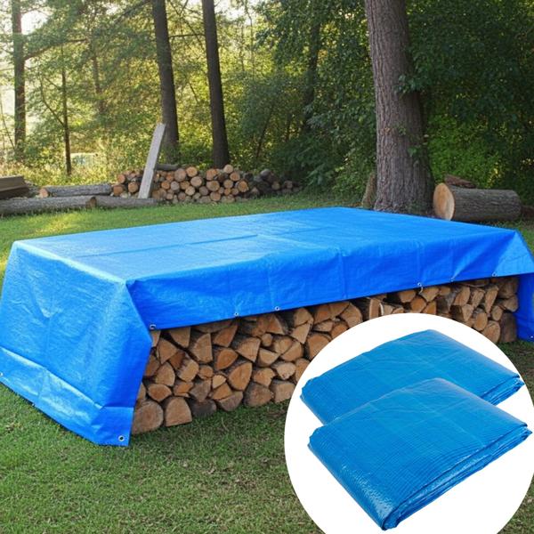 set di 2 teloni, 2 x 3 m, blu