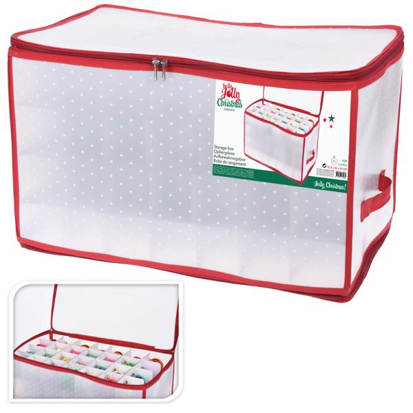 Aufbewahrungsbox für Weihnachtskugeln - 112 Fächer & 2 Griffe - Schutz vor Staub, Feuchtigkeit & Beschädigung - 52,5x30x30 cm