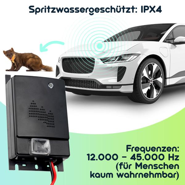 Hochfrequenz Ultraschall Marderschreck (12V): Effektive Auto-Marderabwehr mit 12-45kHz & 70dB. Zuverlässiger Schutz für Ihr Fahrzeug