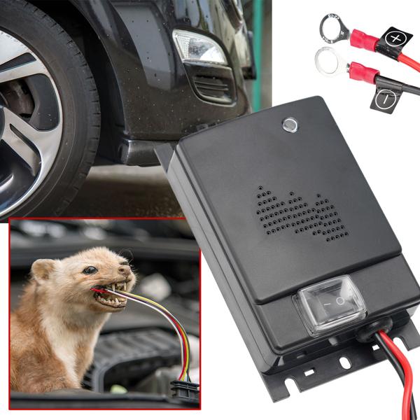 Dispositif anti-martres à ultrasons (12 V): répulsif efficace pour voiture, 12-45 kHz, 70 dB, protection fiable
