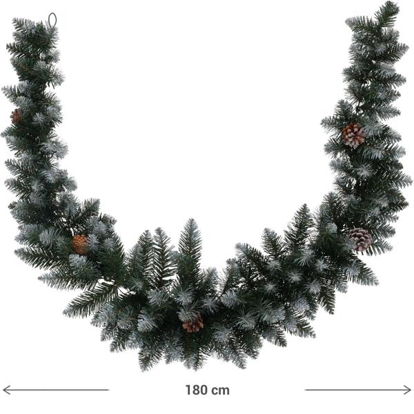 Ghirlanda di Natale con pigne, 180 cm
