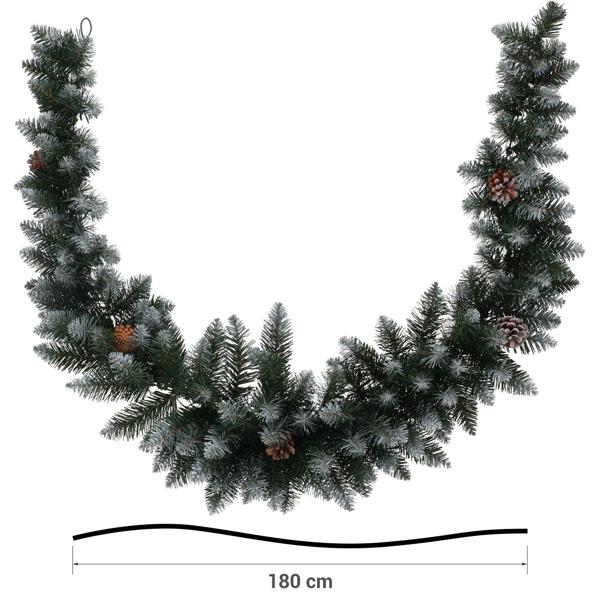 Ghirlanda di Natale con pigne, 180 cm