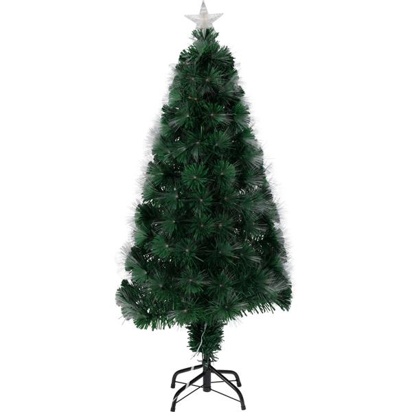 Christmas tree in natural fiber look with 90 LEDs warm white & LED star tip, H 90 cm