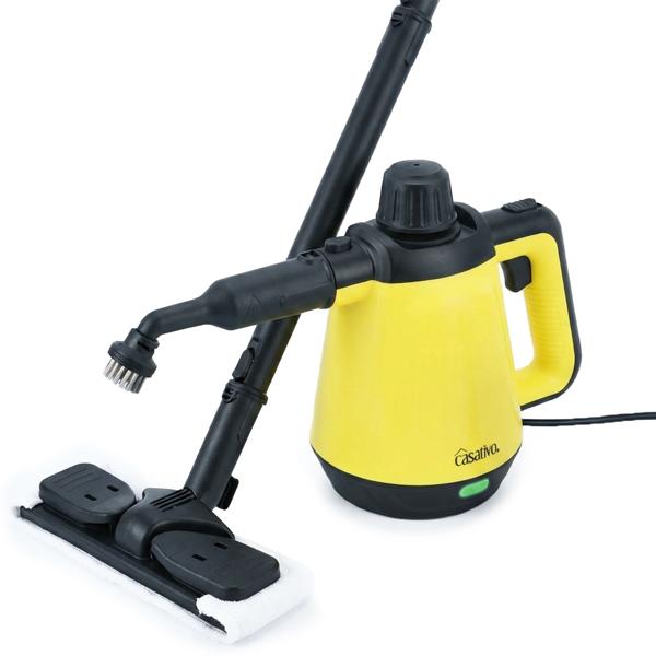 Premium steam cleaner, mobile, 3.5 bar pressure, 16 accessory attachments, powerful 1,200 W, against grease and dirt in kitchen, bathroom, furniture, upholstery, car