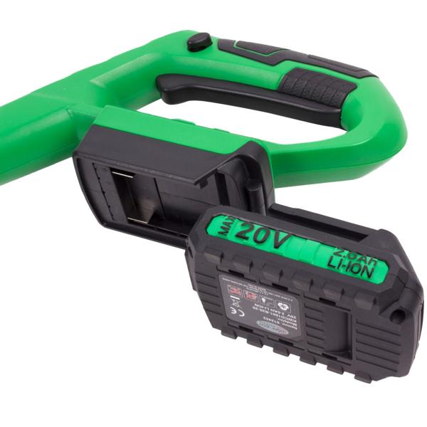 Convenient cordless crevice brush, 20V, 2000mAh, with guide wheel - Cordless, silver-green, effortless cleaning of driveways and patios