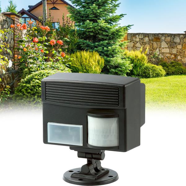 Effective animal deterrent with ultrasound & PIR motion sensor - Protects against dogs, cats, wild animals, for garden, garage, attic