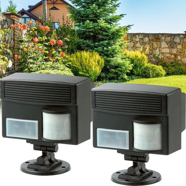 Set of 2 ultrasonic animal repellents with PIR motion sensor