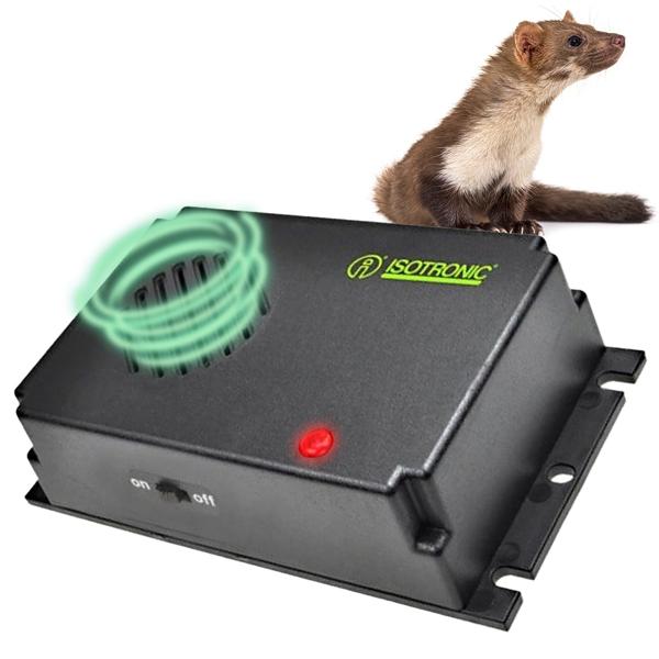 Répulsif mobile anti-martres à ultrasons efficace - Protection voiture, moteur, grenier, maison, jardin - Piles 12 mois autonomie - 40 m² - 12 kHz