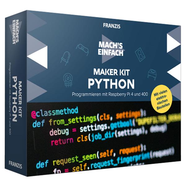 Learn Python, kit for Raspberry Pi 4 and 400, incl. all components and manual