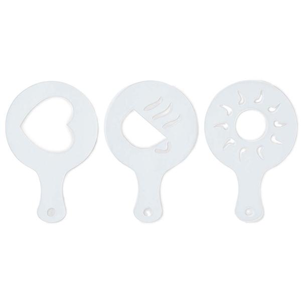 Cordless stainless steel milk frother, 300ml, powerful 500W, incl. 3 decorative stencils. Electric frother for perfect milk foam, hot & cold