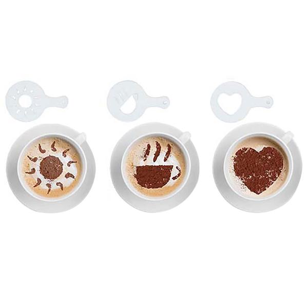 Cordless stainless steel milk frother, 300ml, powerful 500W, incl. 3 decorative stencils. Electric frother for perfect milk foam, hot & cold