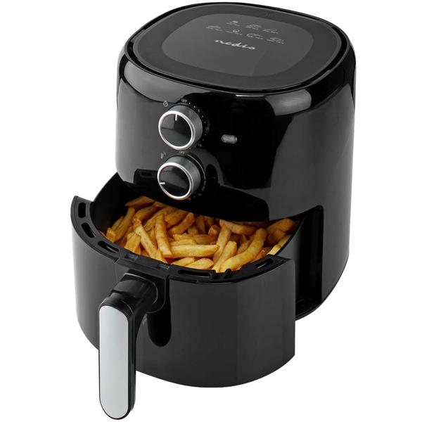 Friggitrice ad aria calda compatta 1500W - capacità 3L, timer e rivestimento antiaderente - frittura sana e a basso contenuto di grassi, preparazione rapida e pulizia facile