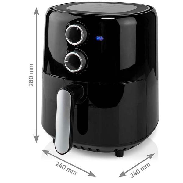 Friggitrice ad aria calda compatta 1500W - capacità 3L, timer e rivestimento antiaderente - frittura sana e a basso contenuto di grassi, preparazione rapida e pulizia facile