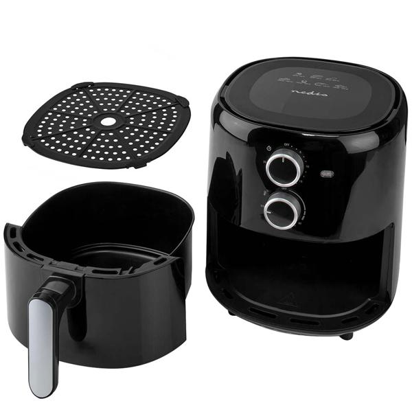 Friggitrice ad aria calda compatta 1500W - capacità 3L, timer e rivestimento antiaderente - frittura sana e a basso contenuto di grassi, preparazione rapida e pulizia facile