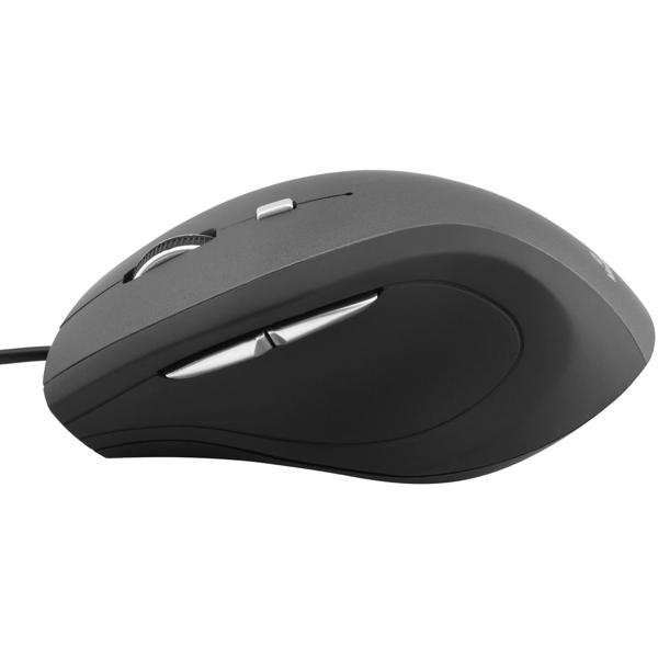 5-button mouse with optical sensor, black/grey