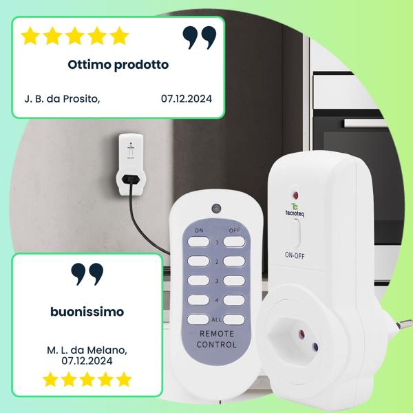 set di 3 prese radiocomandate T13 con telecomando - controllo wireless per i dispositivi, a lungo raggio, efficiente dal punto di vista energetico e facile da usare, ideale per la casa