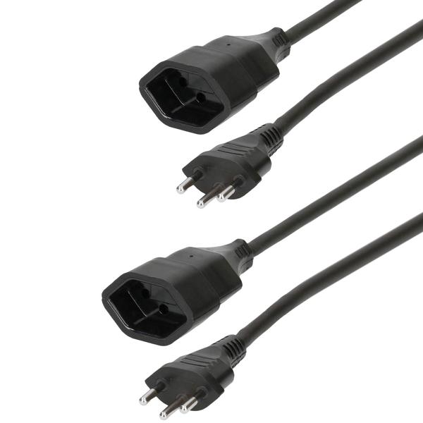 Lot de 2 rallonges robustes, noires, 9 m chacune – 3 pôles avec prise – câble d’alimentation flexible et durable pour la maison, le jardin et l’atelier