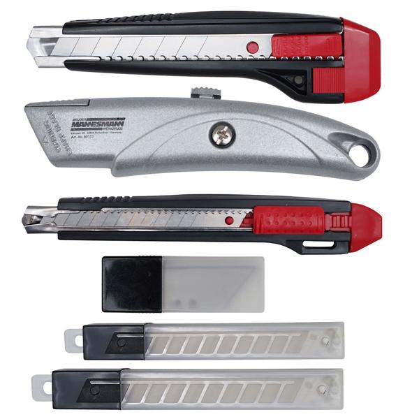 set di 2 Set completo di coltelli a scatto da 33 pezzi: coltello universale per artigiani, appassionati di bricolage e professionisti - comprese le lame di ricambio