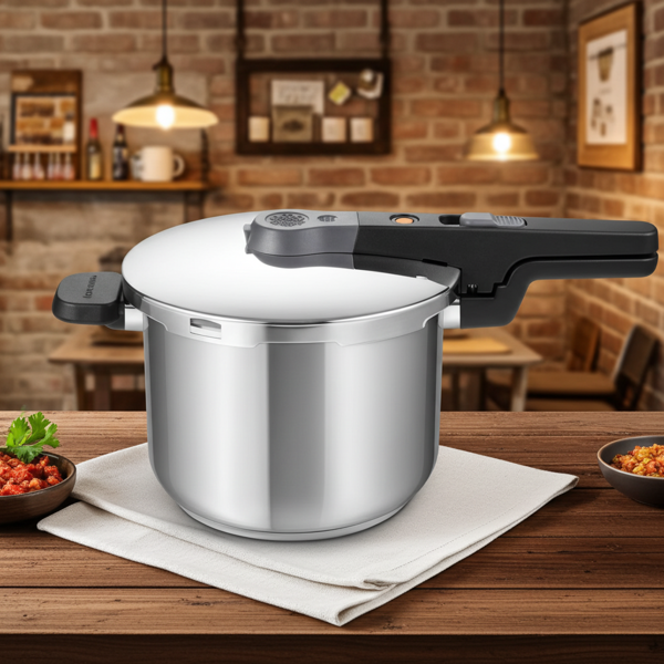 Autocuiseur Acier Inoxydable 6L Ø 25 cm - Cuisson douce vapeur, rapide & économe en énergie - Tous feux, induction, soupape sécurité incluse