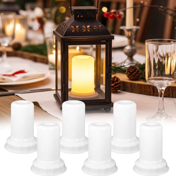 set di 6 luci LED con effetto fiamma per sostituire le candele, Ø 7,5 cm x H 9,5 cm