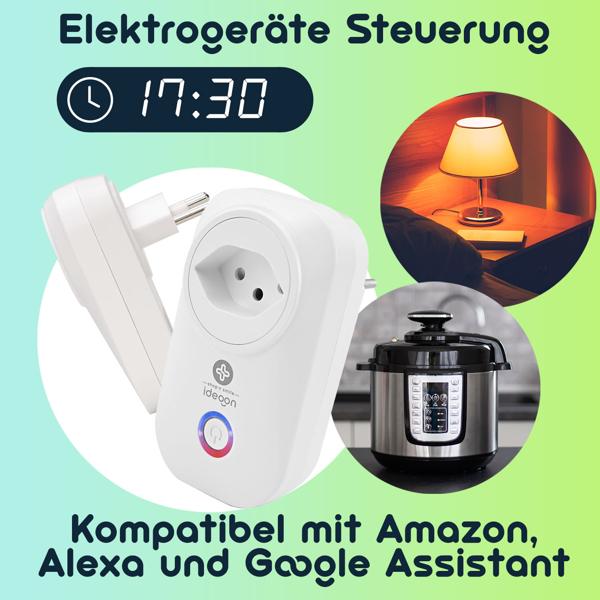 3er-Set Smarte WLAN-Steckdose mit Strommessung: WiFi-Funkschalter (weiss) für App-gesteuerte Energieersparnis & bequeme Geräteverwaltung