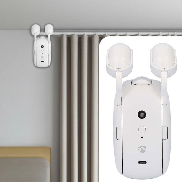 ACRIMO Rail De Rideau Motorisé, Kit De Rail Intelligent Avec Moteur WiFi Et Télécommande, Compatible Avec Google Home, Alexa Et L'Application Mobile Intelligente Tuya, Longueur Jusqu'à 4m (prise UE