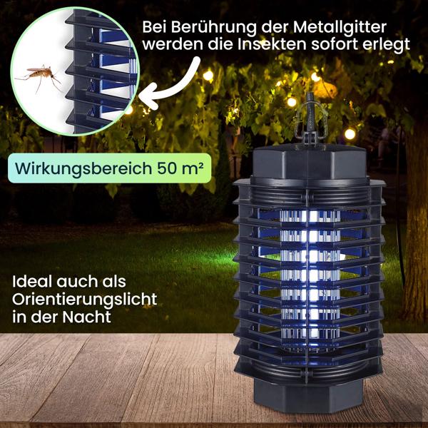 2er-Set UV-Insektenfalle, elektrische Fliegenlampe, Steckdose, bis 50m². Leistungsstarker Insektenvernichter, hygienisch & sicher für Wohnräume