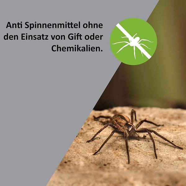 Spinnenabwehr mit Ultraschall-Signal - Insektenfrei umweltfreundlich, Wechselfrequenz, ohne Gewöhnungseffekt bei den Spinnen
