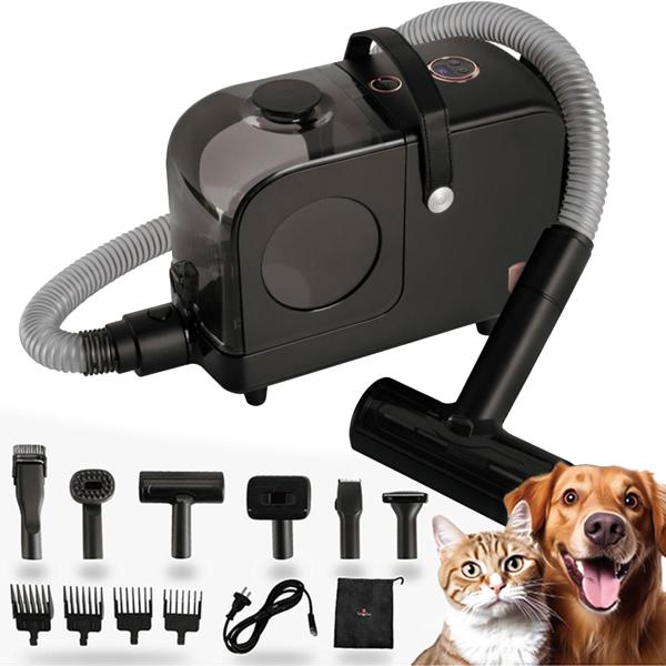 Tosatrice per animali domestici con aspiratore di peli e 10 accessori, 350 watt, per una toelettatura confortevole di cani e gatti