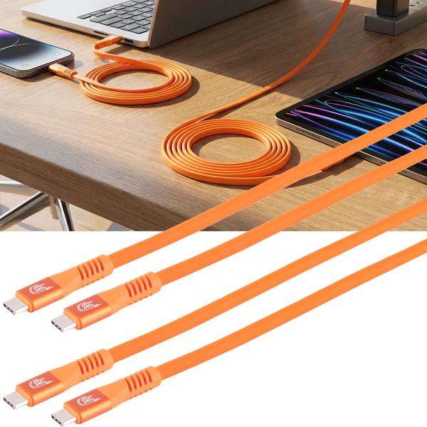 2er-Set USB-C Daten- & Schnellladekabel - ultraschnelles Laden & Datentransfer für Smartphone, Tablet, Laptop - PD 3.1 240W - 20 Gbit/s - 2 m orange
