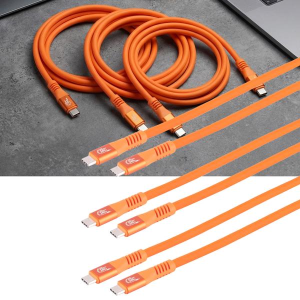 3er-Set Daten- & Schnellladekabel USB-C zu USB-C - PD 3.1 240W, 20 Gbit/s - Orange, 2m, Robuste Silikon-Ummantelung, 4K/60Hz Displays