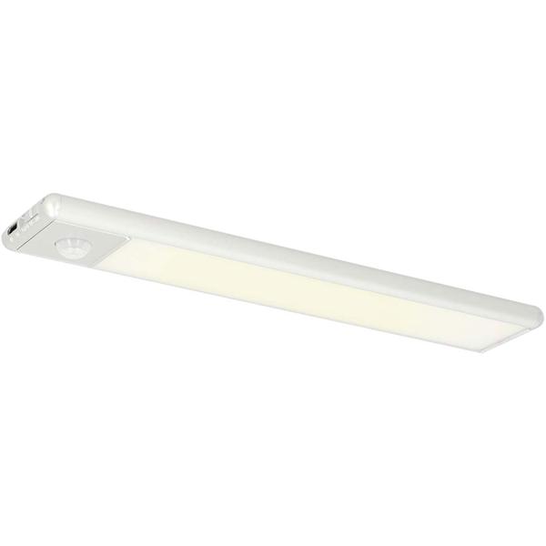 set of 4 practical rechargeable LED light strip with motion sensor, 20.5 cm, aluminum, magnetic strip and adhesive tape, 1100 mAh battery
