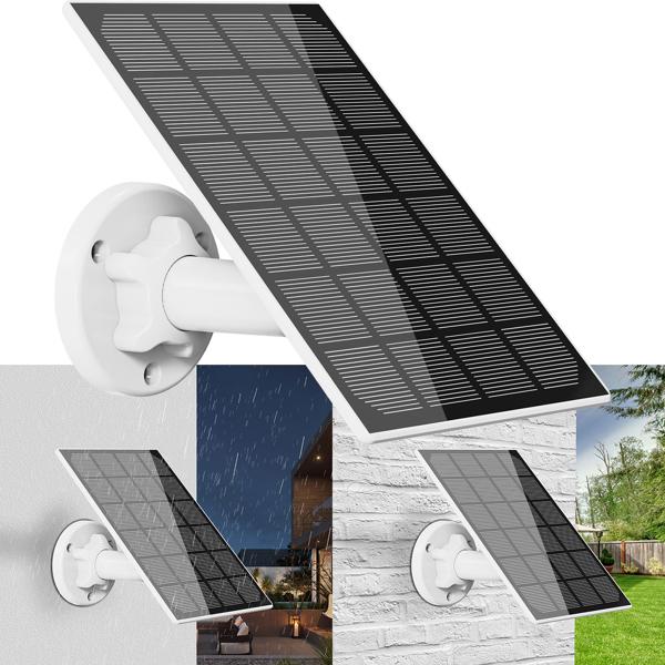 Pannello Solare 3W Per Telecamere Di Sicurezza Wireless – USB-C E Micro USB, Impermeabile IP66