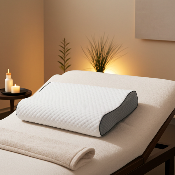 Oreiller ergonomique mousse à mémoire de forme 60x40 cm - Pour dos & côtés - Housse respirante lavable - Soutien nuque & anti-tensions - Hypoallergénique