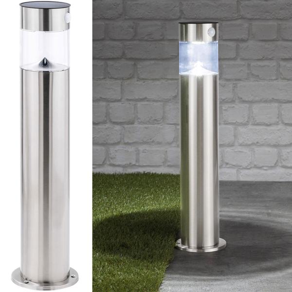 LED path light, solar-powered with motion detector, stainless steel, h approx. 50 cm