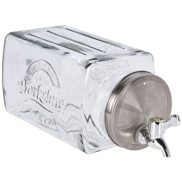 Set de 2 distributeurs de boissons en verre – capacité 3 litres chacun avec robinet & couvercle – idéal pour punch, limonade & eau – hygiénique & élégant