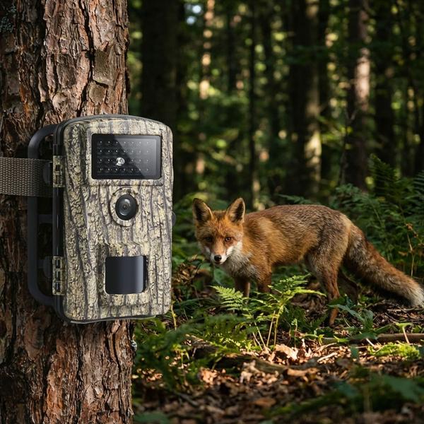 Caméra de surveillance de la faune Full-HD - Camouflage, capteur de mouvement, vision nocturne 20m, microphone - IP66, 0.2-0.6s, 2.7K