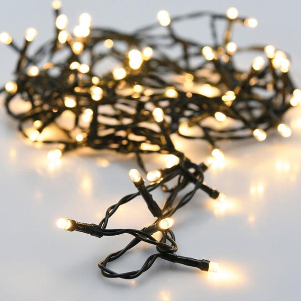 LED fairy lights with 8 light modes and timer, 9 m, battery-operated, IP44, warm white